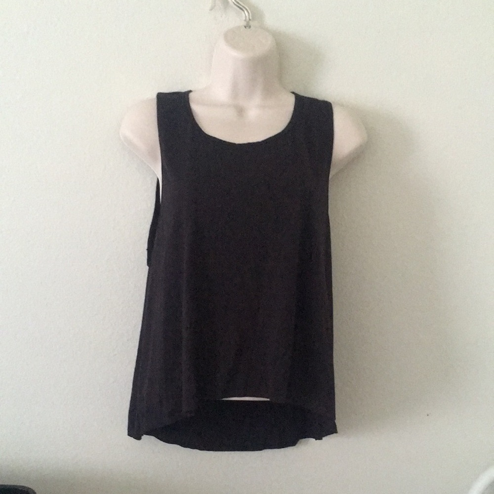 Athleta black crop loose top high to low flowy yoga shirt